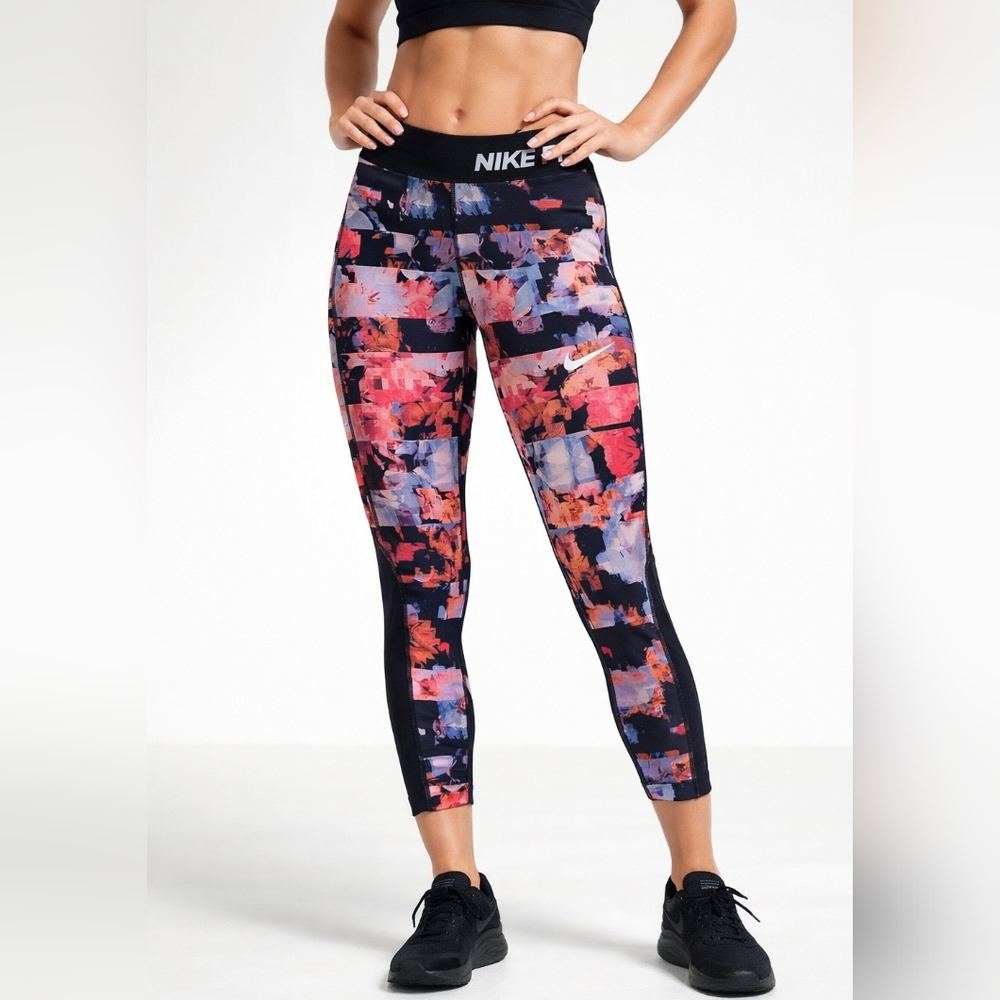 Nike Kids Printed Leggings - Black and Pink